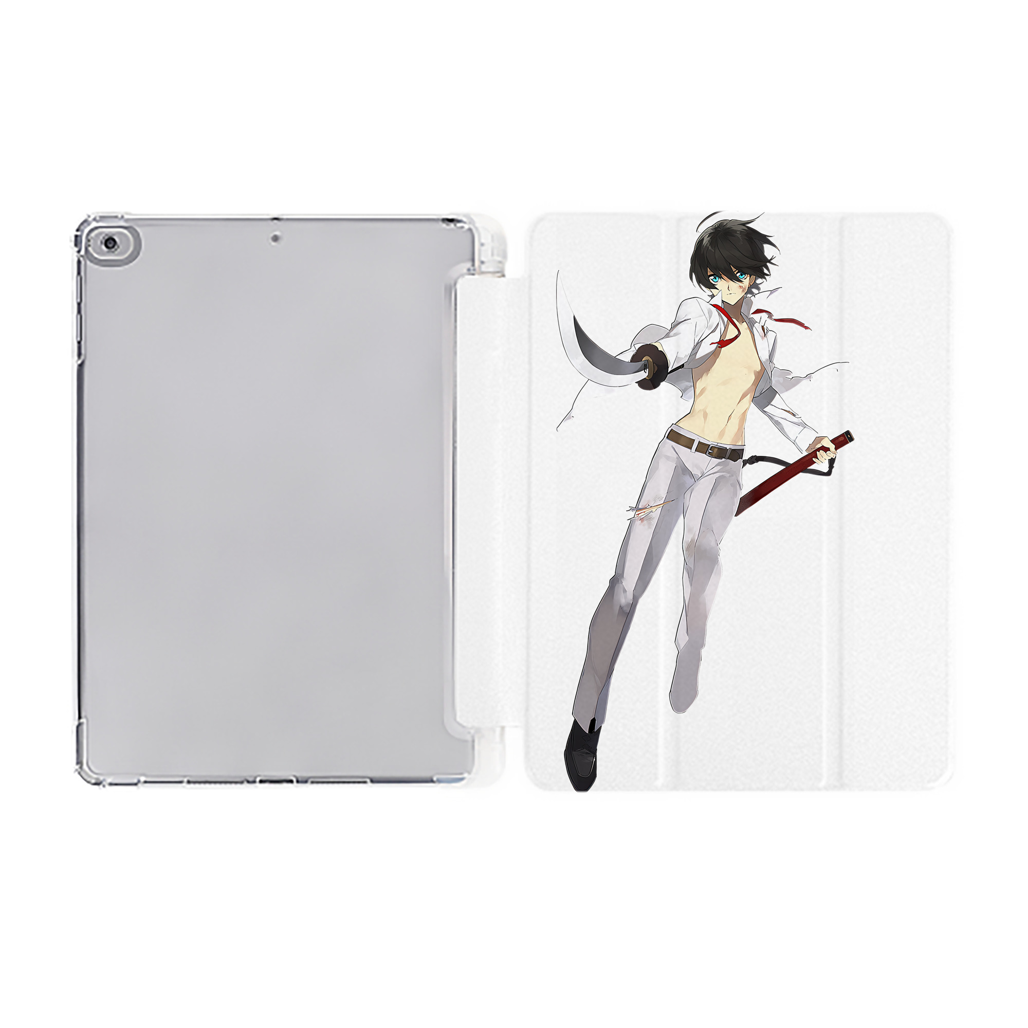 （画像用） 刀剣乱舞 Touken Ranbu IPad ケース ペン収納付き 三つ折りスタンド PUレザー×シリコン 対応機種9.5/10.5/10.9インチ